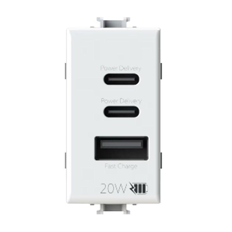 4 BOX PRESA USB CCA PD 20W COMPATIBILE CON SERIE MATIX 4BUSB20WCCA.AM
