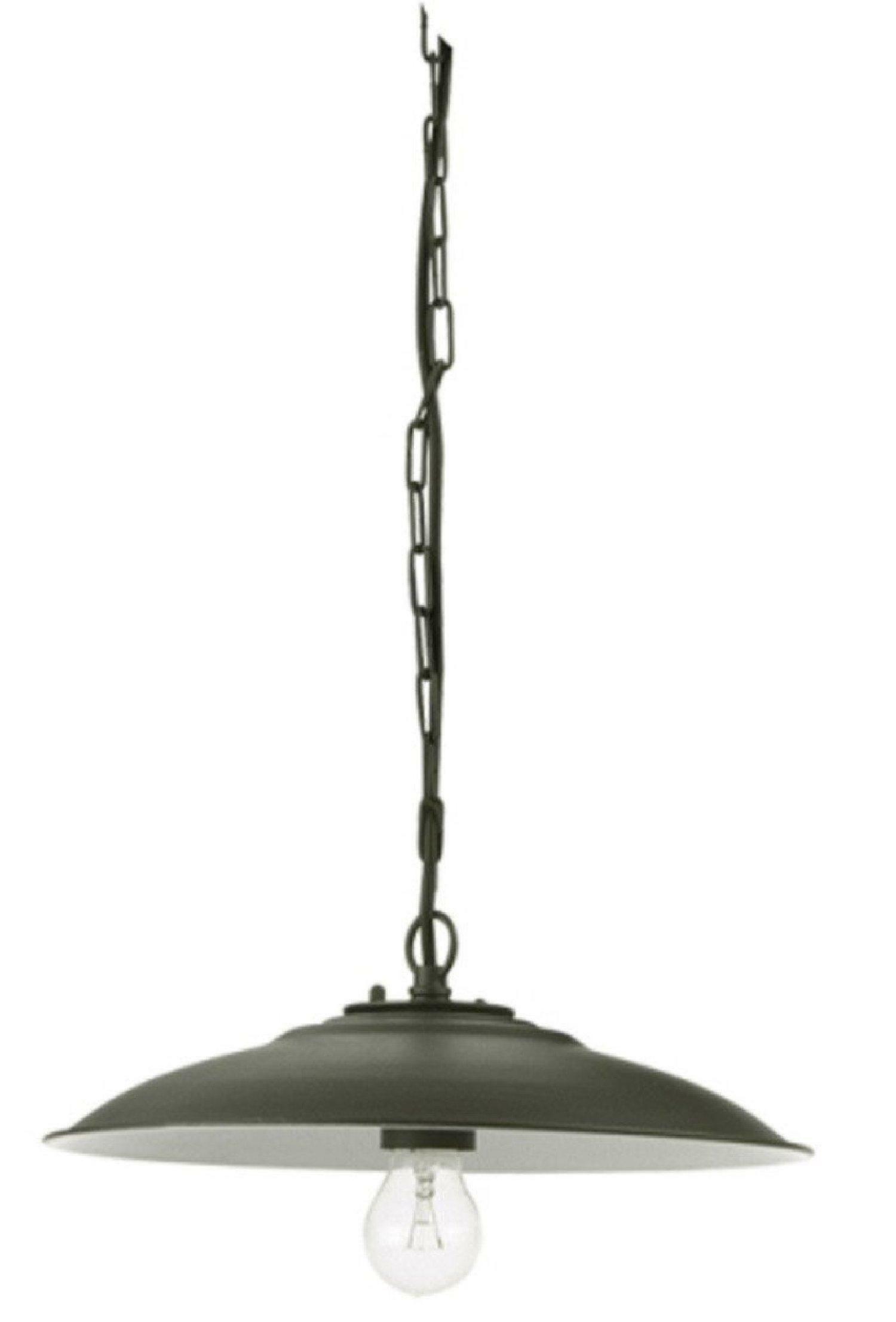 SOVIL LAMPADA SOSPENSIONE DA ESTERNO CON CATENA MOD. PIATTO ANTICO IN ALLUMINIO GRIGIO