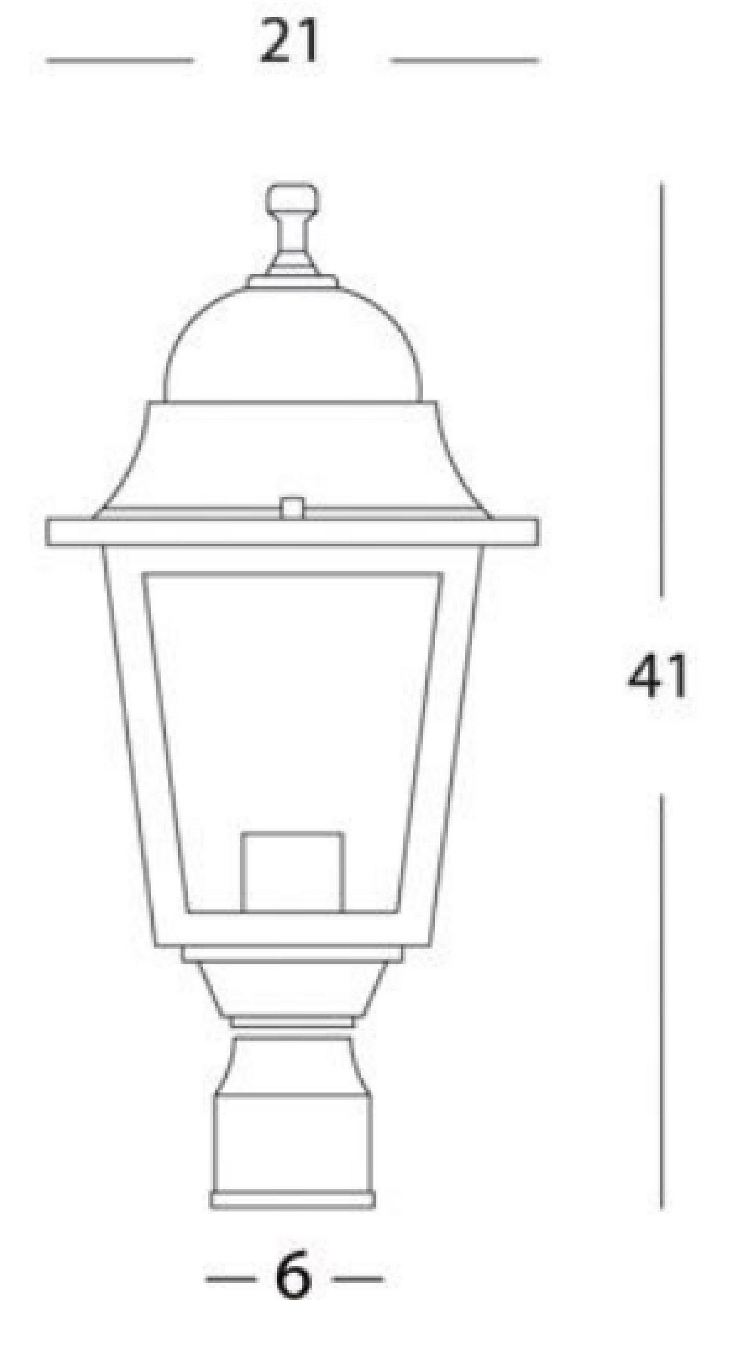 SOVIL LAMPADA TESTA PALO DIAMETRO 60MM COLORE NERO DA ESTERNO LINEA QUADRATA 401/06 SOVIL LAMPADA TESTA PALO DIAMETRO 60MM COLORE NERO DA ESTERNO LINEA QUADRATA 401/06