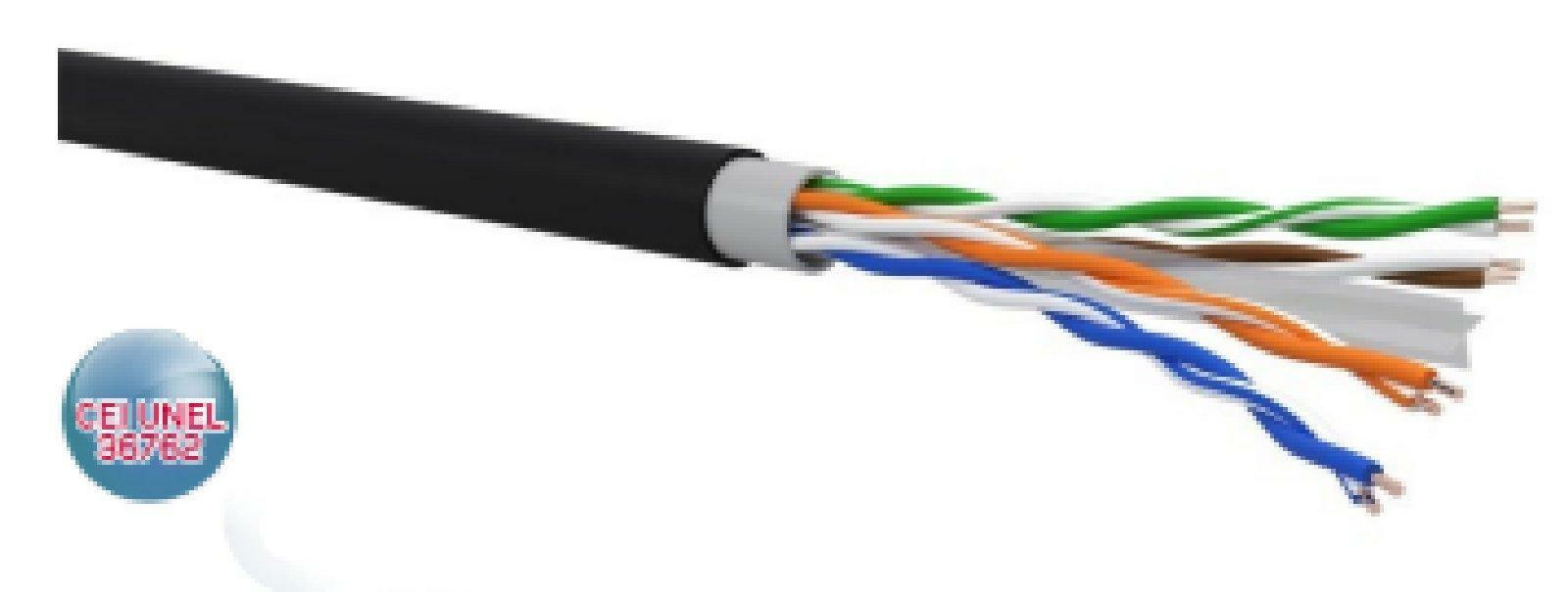 qubix qubix cavo r6ut4ype23 c6 u/utp outd pvc-p 1 mt  da esterno 0502200nebb0500 - foto 1