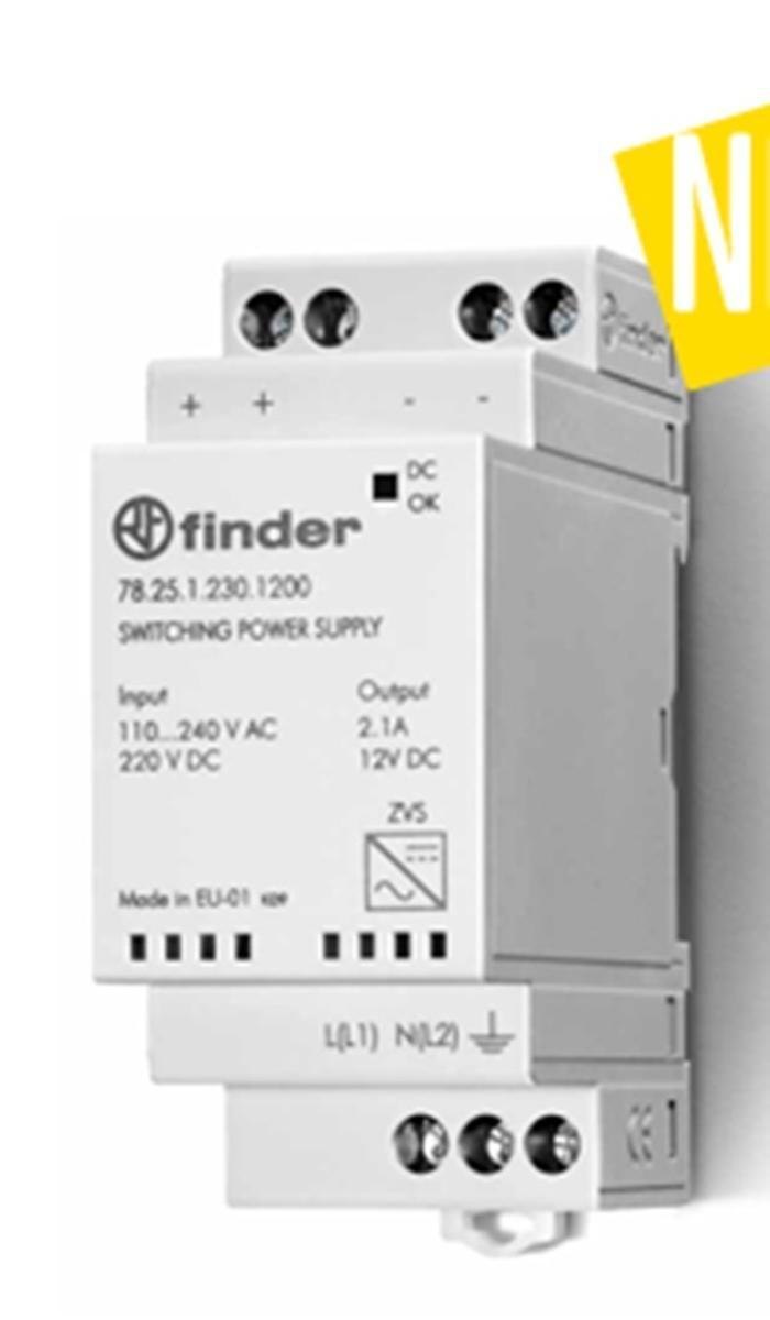 finder finder alimentatore switching guida din 25w 12v dc finder 782512301200 uso elettrico e automazione - foto 1
