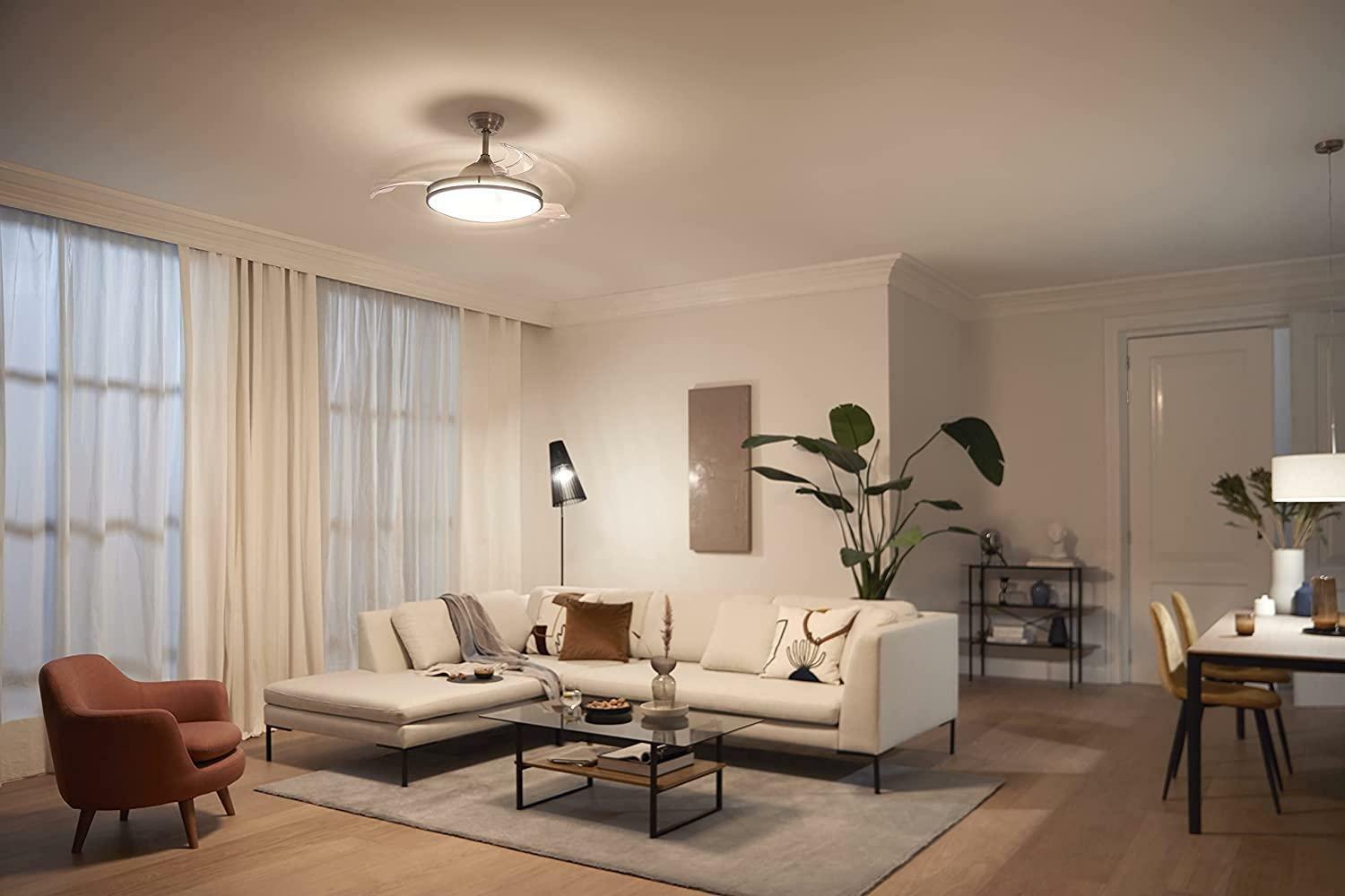 philips philips lighting ventilatore atlas ac colore nickel ventilatore da soffitto telecomando incluso 33450200 - foto 4