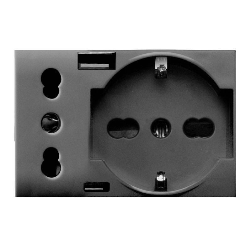 ave ave presa schuko+ita+usb a/c tekla 3moduli  44509015usb - foto 1