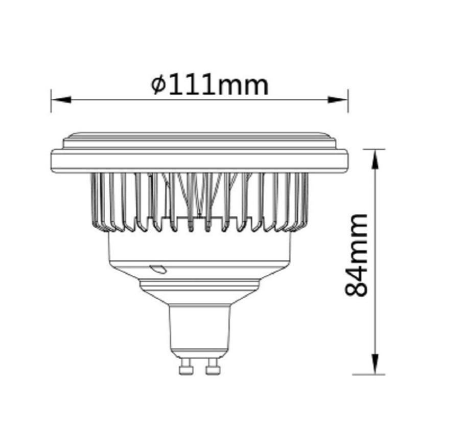 noxion lucent faretti led gu10 ar111 12w 600lm 40d 927 di - foto 3