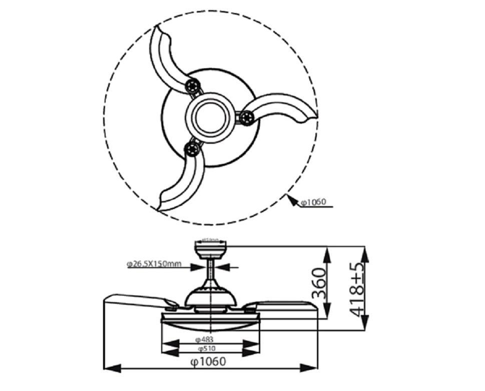 philips philips ventilatore da soffitto mod. atlas lampada led dc  nickel bliss 40855500 - foto 2