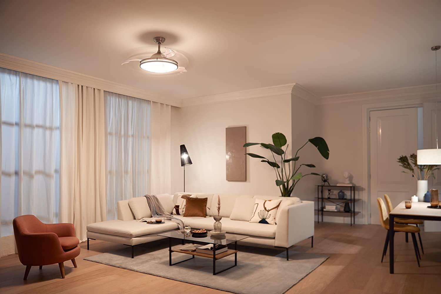 philips philips ventilatore da soffitto mod. atlas lampada led dc  nickel bliss 40855500 - foto 3