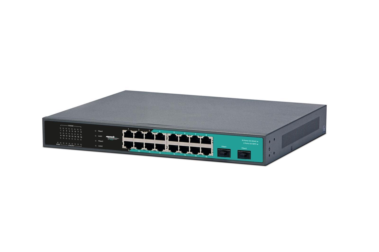 mach power mach power switch 16gigabit + 2sfp unmanaged rack 19  sw-ug16l2srm - foto 1