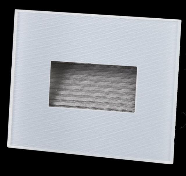 lampo lampo segnapasso led 503 obl. vetro 230v  tricolore asimmetrico spled503ovmc - foto 1