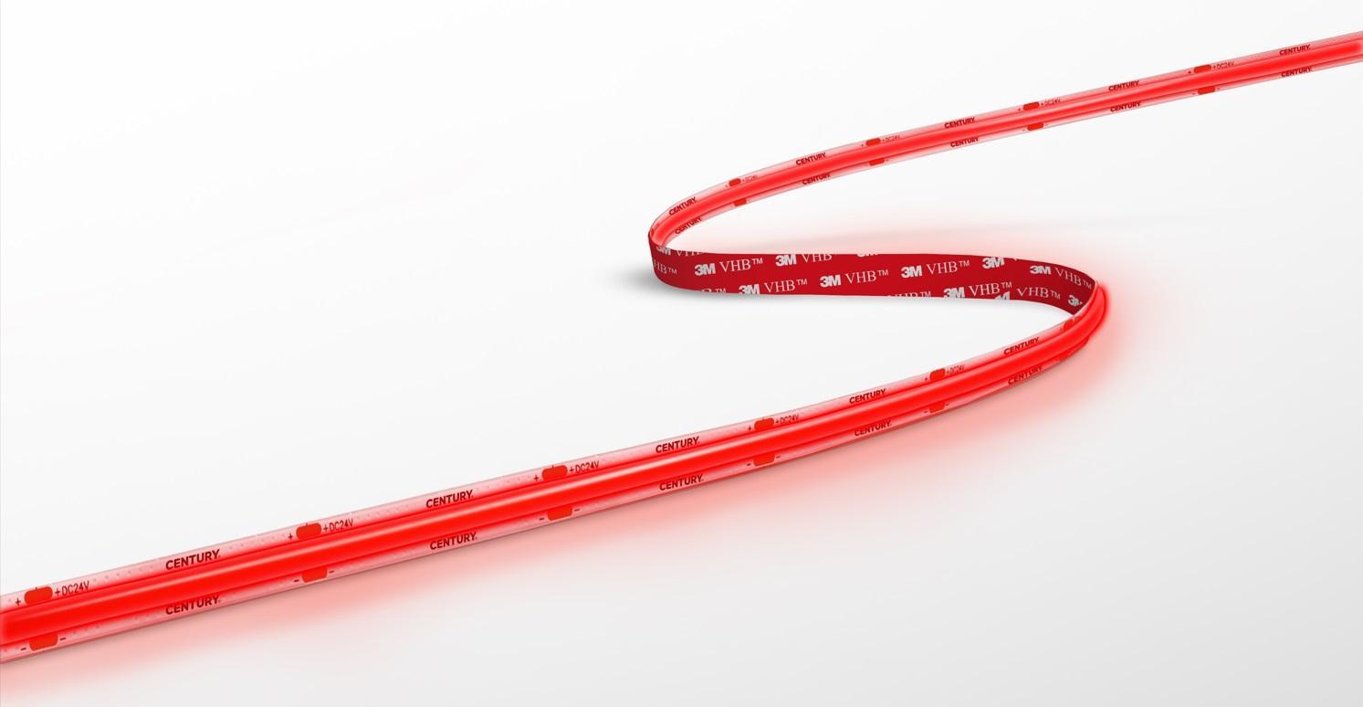 century century strip led accento cob rossa 10w/m - 480 led/m - red acobro-1048000 - foto 1
