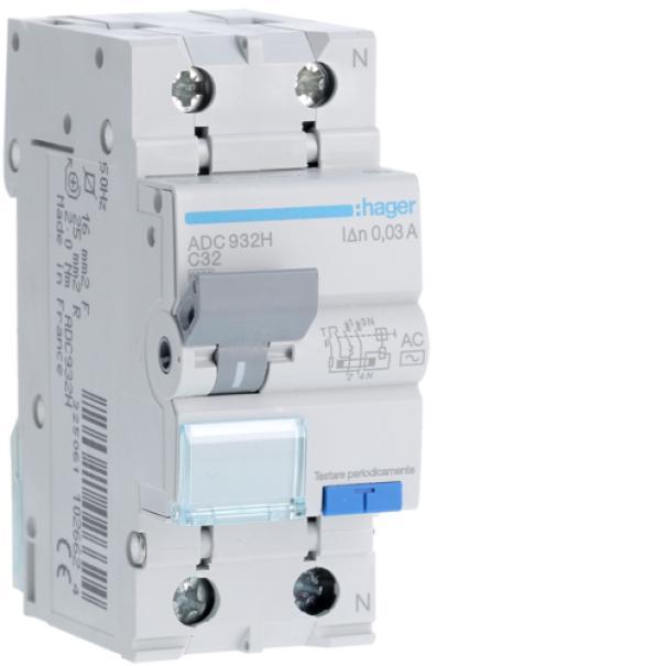 hager hager interruttore differenziale  magnetotermico 1pn 30ma ac 32a 6ka c 2m - foto 1