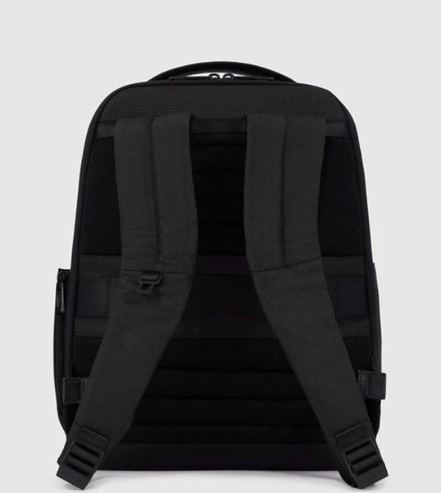 piquadro piquadro zaino per pc 14 in tessuto e pelle porta pc 14 ca6238w129 n nero - foto 3