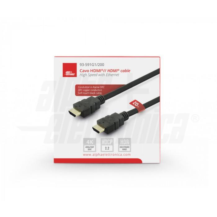 alpha elettronica cavo hdmi spina/spina 20mt high speed ethernet 93-591g1/200 - foto 3