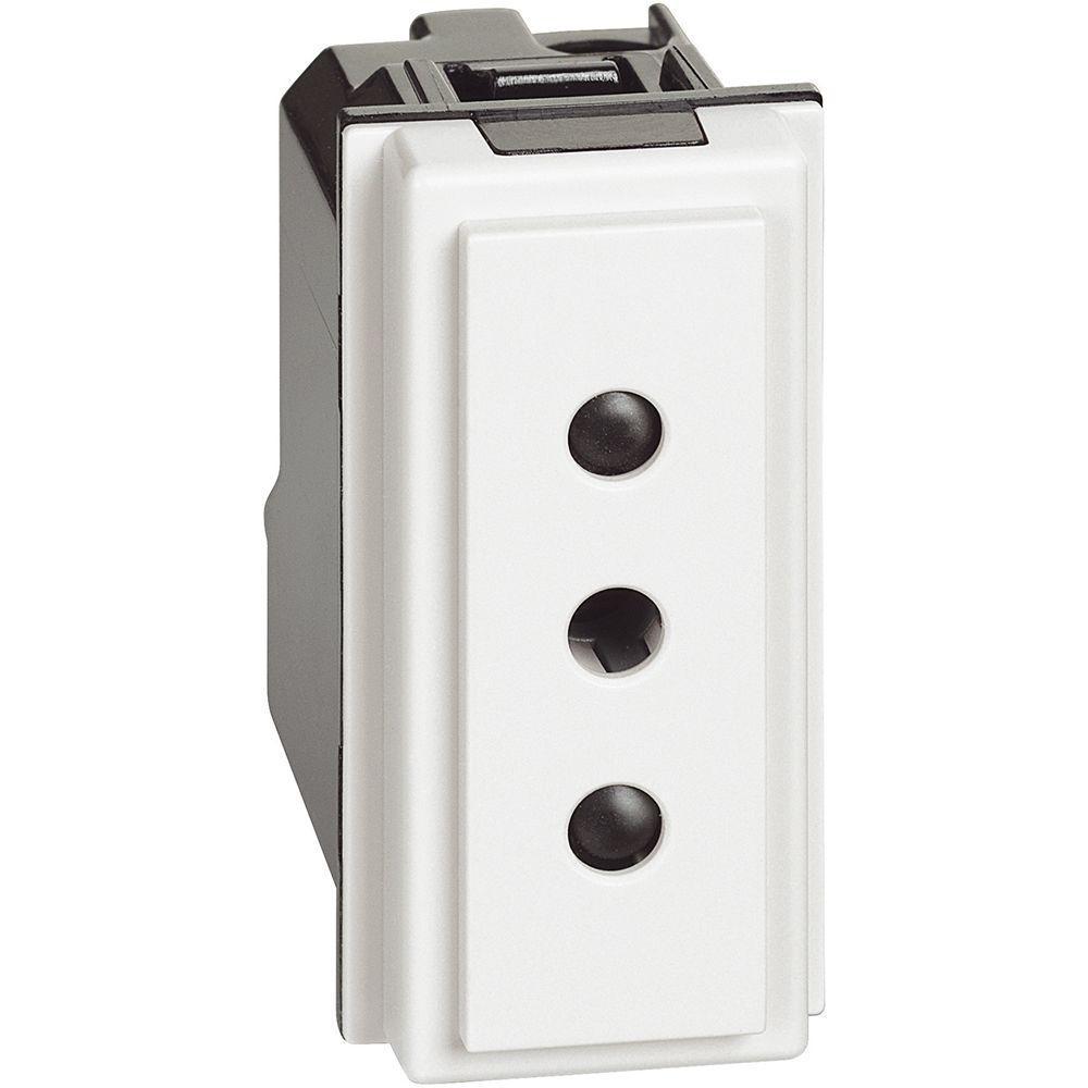 bticino bticino linea now - presa 2p+t 10a 250vac bianca kw4113 - foto 1