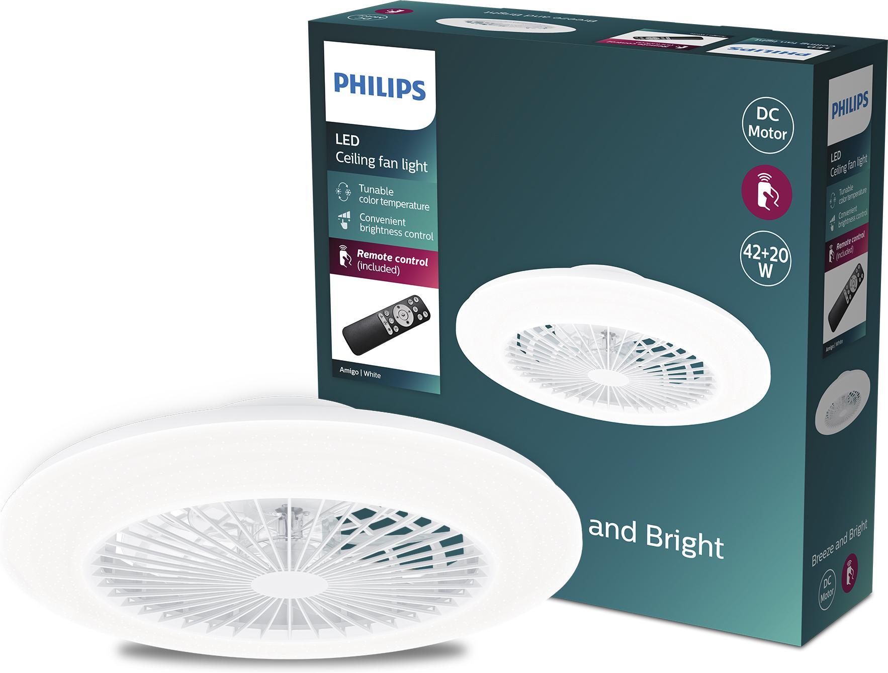 philips philips ventilatore amigo flat fan ceiling ir rd 25w+60w white  929003352501 - foto 4