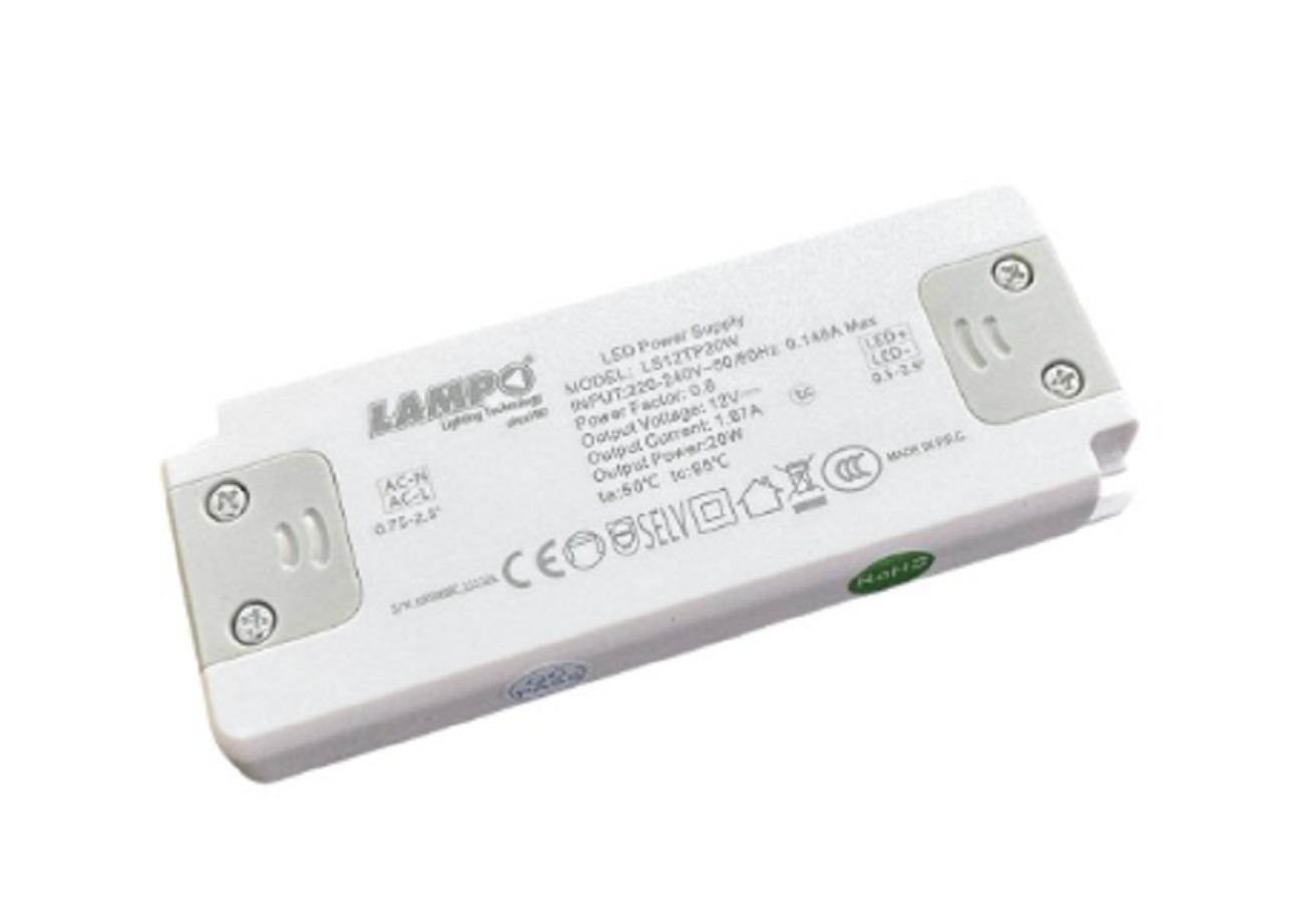 lampo lampo driver alimentatore converter 20w 230v-12v termoplastico  ls12tp20w - foto 1