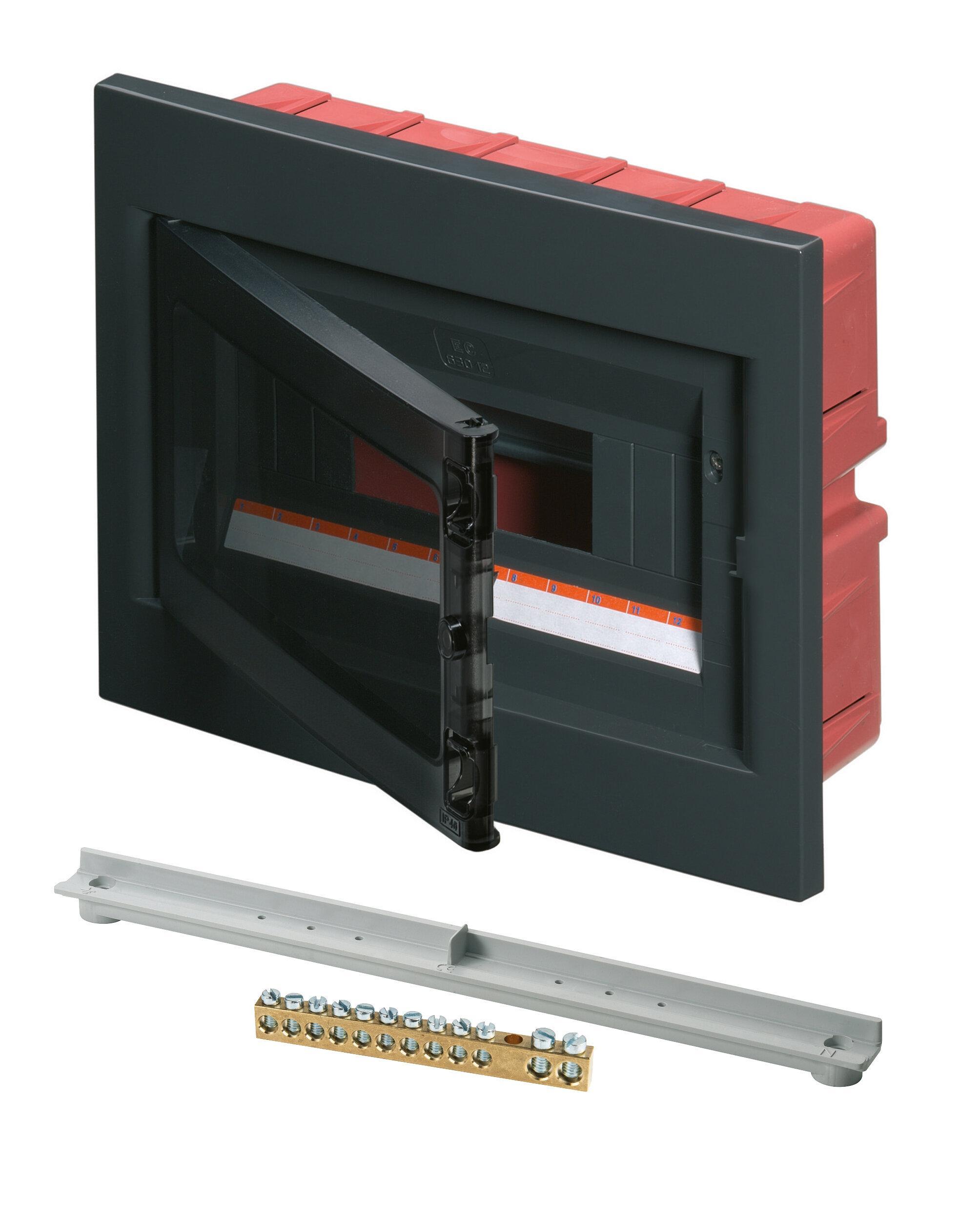 elettrocanali elettrocanali centralino incassato nero portello fume' 24 moduli ec63024ne - foto 1