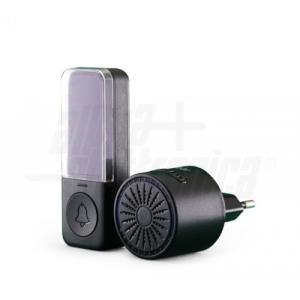 Kit campanello wireless nero con pulsante cinetico