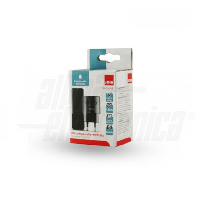 alpha elettronica kit campanello wireless nero con pulsante cinetico - foto 3