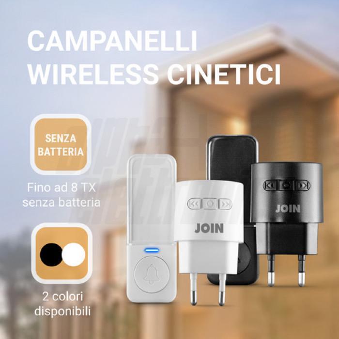 alpha elettronica kit campanello wireless nero con pulsante cinetico - foto 4