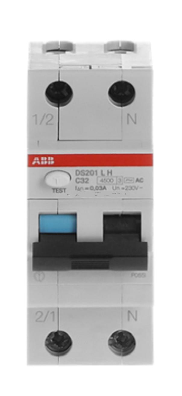 abb abb ds201 l h iinterruttore magnetotermico differenziale 4,5ka 1p+n ds201lhc32ac30 - foto 1
