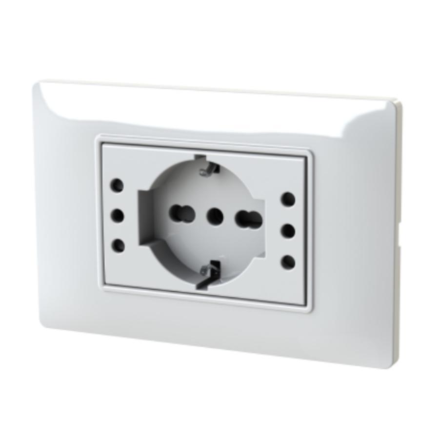 kit placca universale 503 bianca compatibile vimar plana 4 box installazione civile