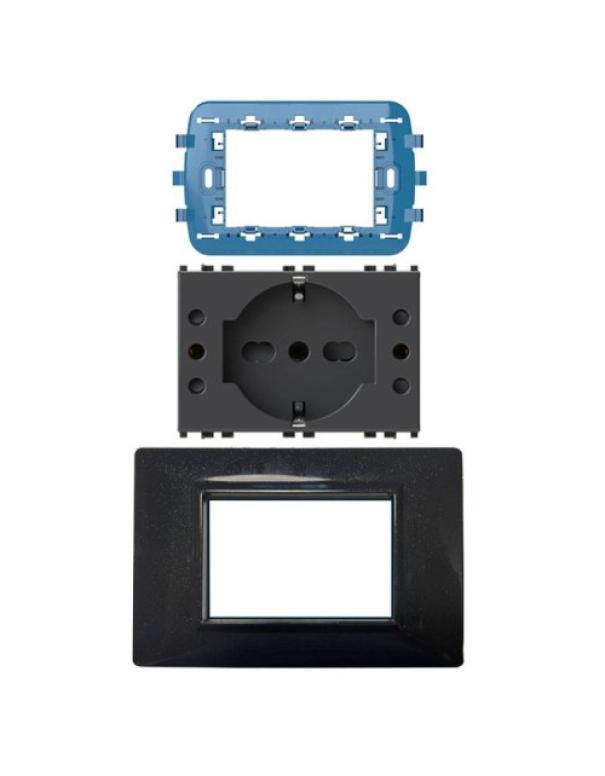 4 box 4box 4bp503kitan kit placca compatibile vimar plana vi libero 3 moduli - foto 1