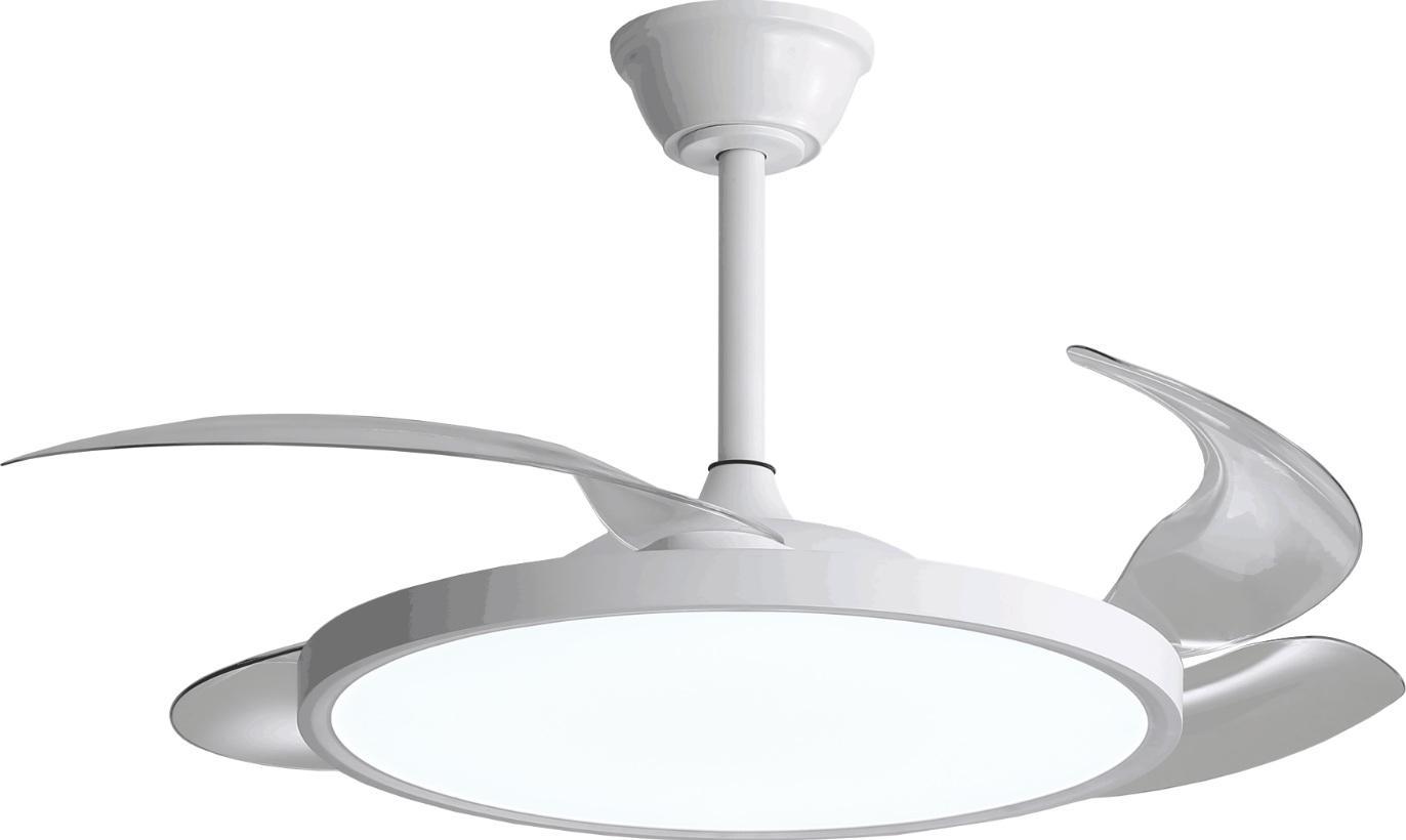 optonica led optonica led ventilatore led soffitto 36w/3cct 2880lm white slim + telecomando  19104 - foto 1