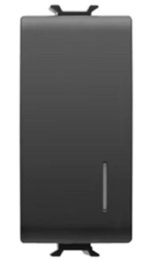 Pulsante unipolare nero Gewiss illuminabile a un modulo per incasso Chorus