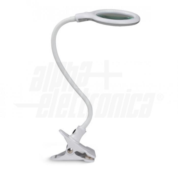 alpha elettronica alpha elettronica lampada laboratorio led con lente e braccio flex - foto 2