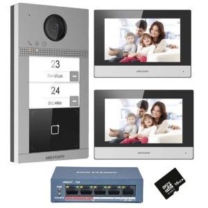 Ds-kis604-s/bi-family kit videocitofono bifamiliare video ip