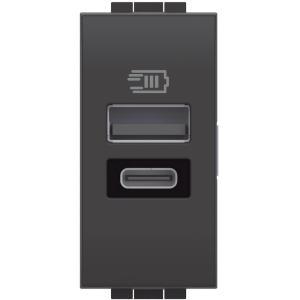 Livinglight  ll - caricatore usb tipo a+c 1m antracite  l4191ac