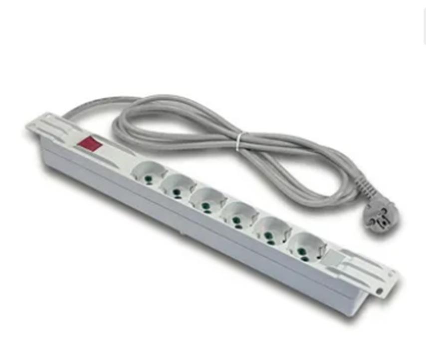fme barra multipresa elettrica 6 prese bipolare fme 23201 con cavo 3g1 da 3 metri - foto 1