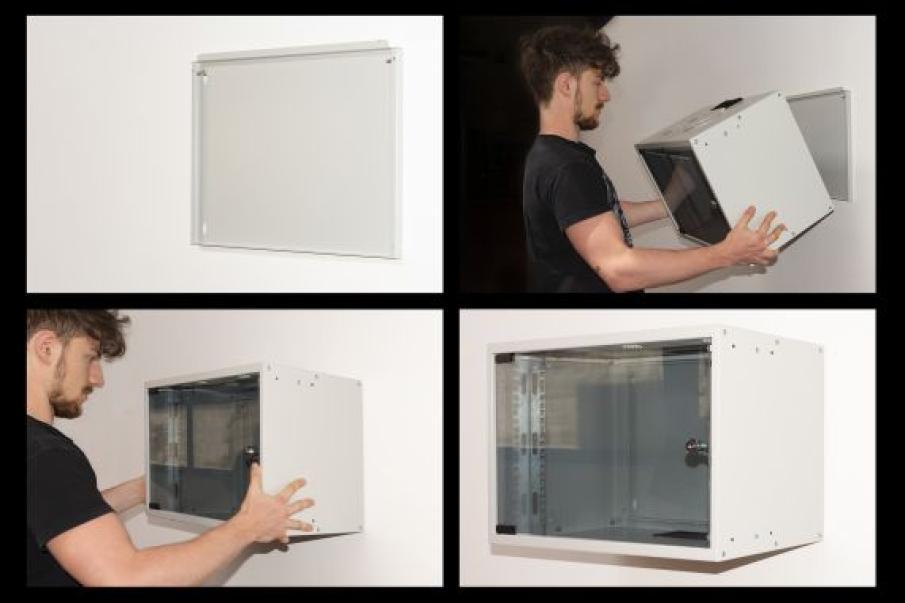 fme fanton armadio rack da muro 6u porta vetro 530x400x300 fme 28590 - foto 4