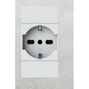 Presa elettrica doppia bianca schuko bipasso 4box 4bpp40kw compatibile living now