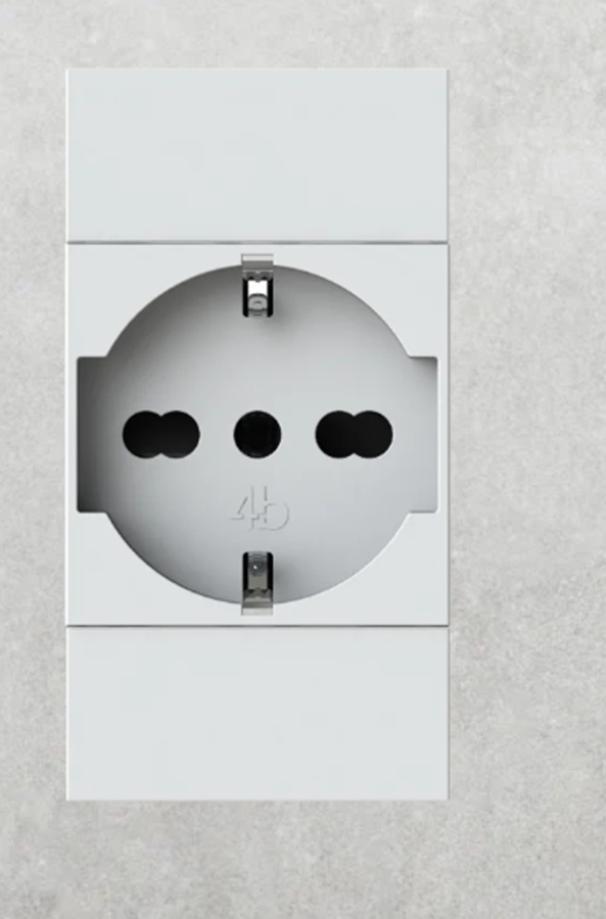 4 box 4 box presa elettrica doppia bianca schuko bipasso 4box 4bpp40kw compatibile living now - foto 1