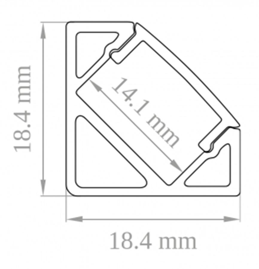 lampo lampo kit profilo angolare alluminio  l. 2mt prkitang - foto 2