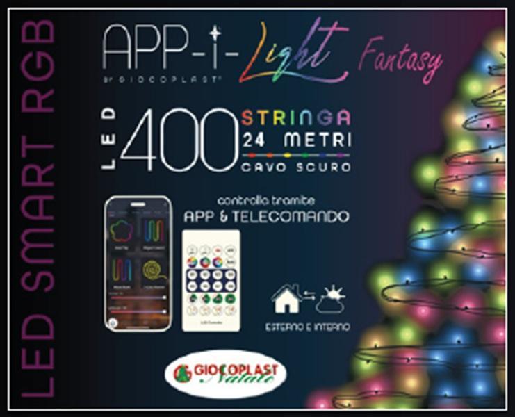 giocoplast giocoplast 400led app-i light fantasy con telecomando  24mt cavo trasparente 14125007 - foto 3