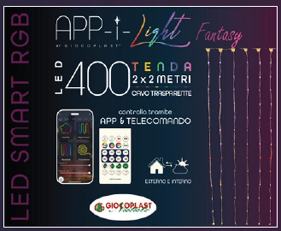 giocoplast giocoplast tenda 400 led con telecomando cavo trasp ip44 l2xh 2mt 14125025 - foto 2