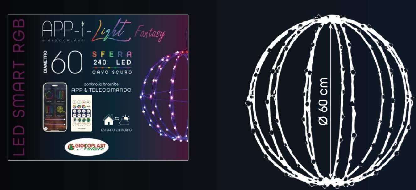 giocoplast giocoplast sfera natalizia d.60 2led con telecomando smart  ip44 14125031 - foto 2