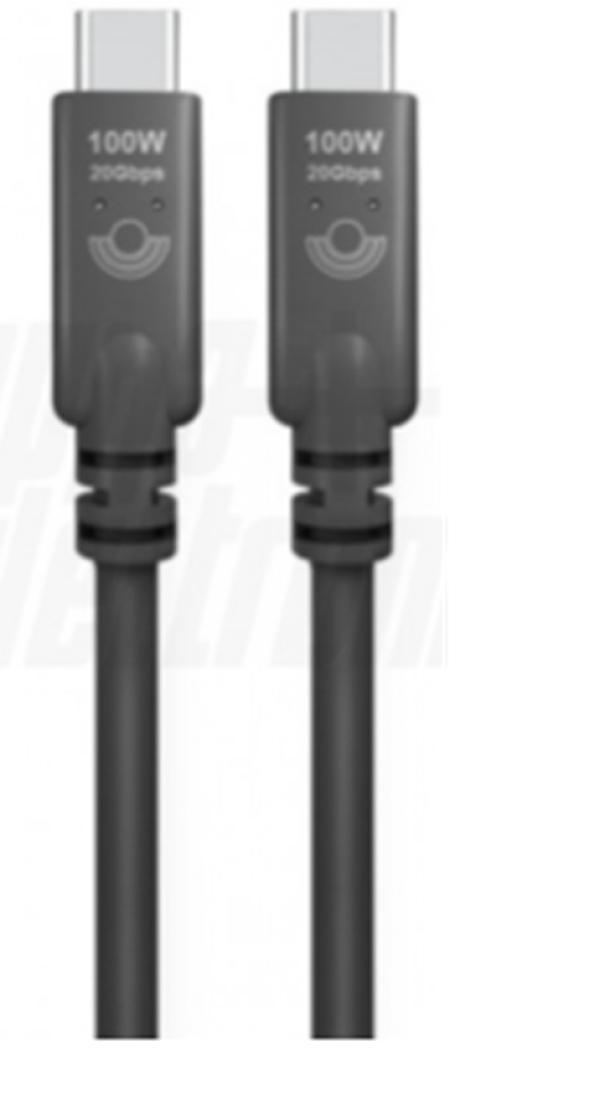 alpha elettronica alpha elettronica cavo usb 3.2 gen2x2 da usb-c a usb-c 2mt 100w nero 95-683/020 - foto 2
