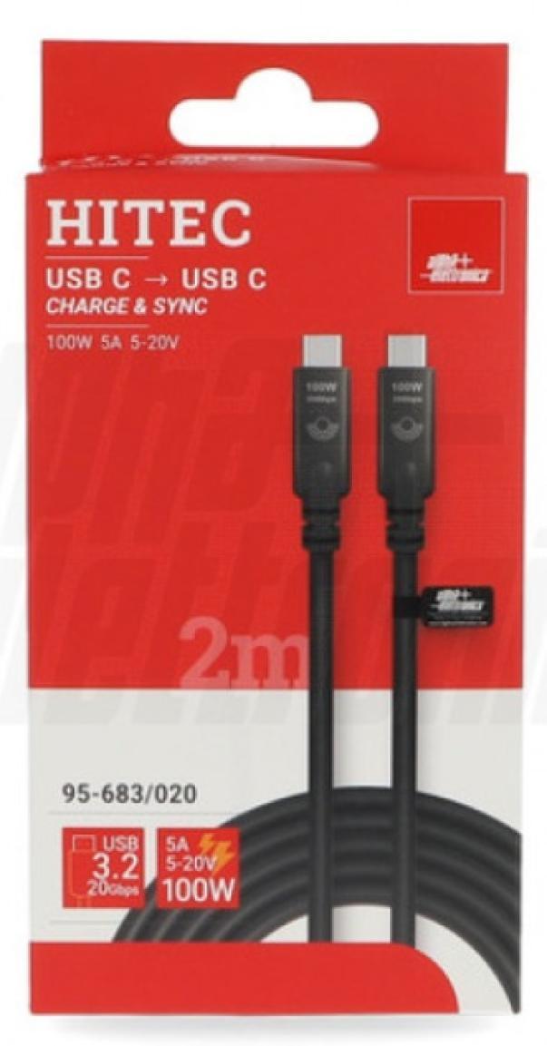 alpha elettronica alpha elettronica cavo usb 3.2 gen2x2 da usb-c a usb-c 2mt 100w nero 95-683/020 - foto 3