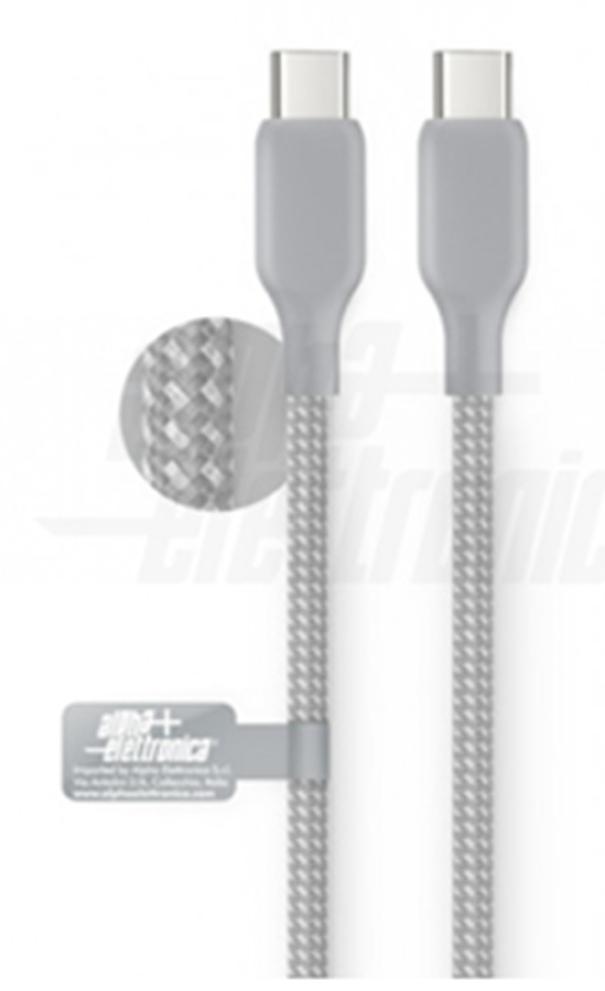 alpha elettronica alpha elettronica cavo usb2.0 da usb-c a usb-c 60w 1mt grigio 95-678/010g - foto 1