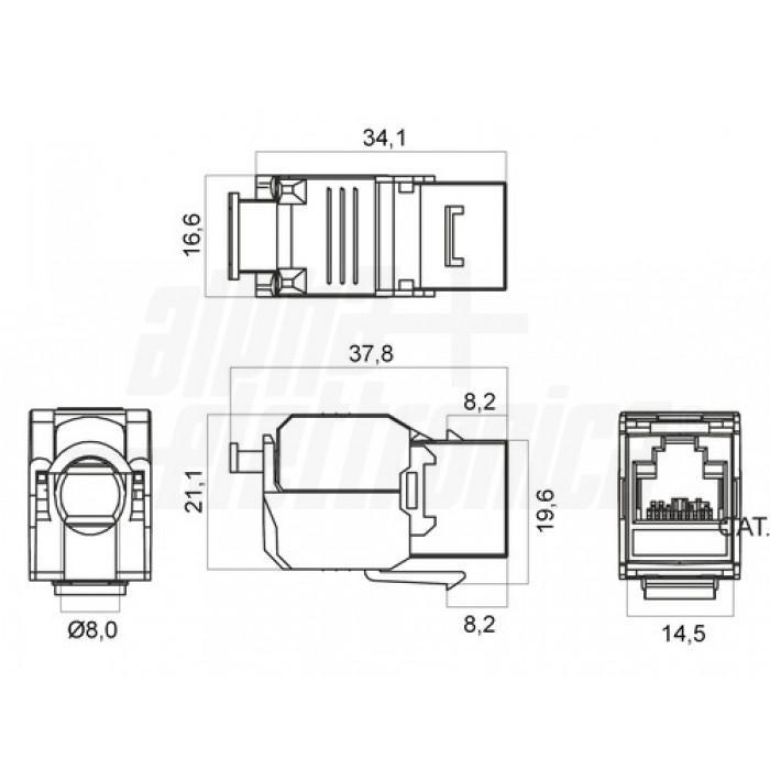alpha elettronica alpha elettronica presa keystone cat6 utp bianca a pressione alpha elettronica 96-301w per reti dati - foto 4