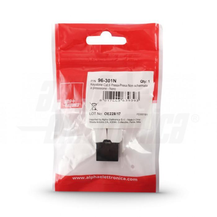 alpha elettronica alpha eletronica presa keystone cat6 utp nera a pressione alpha elettronica 96-301n connettore rapido - foto 5