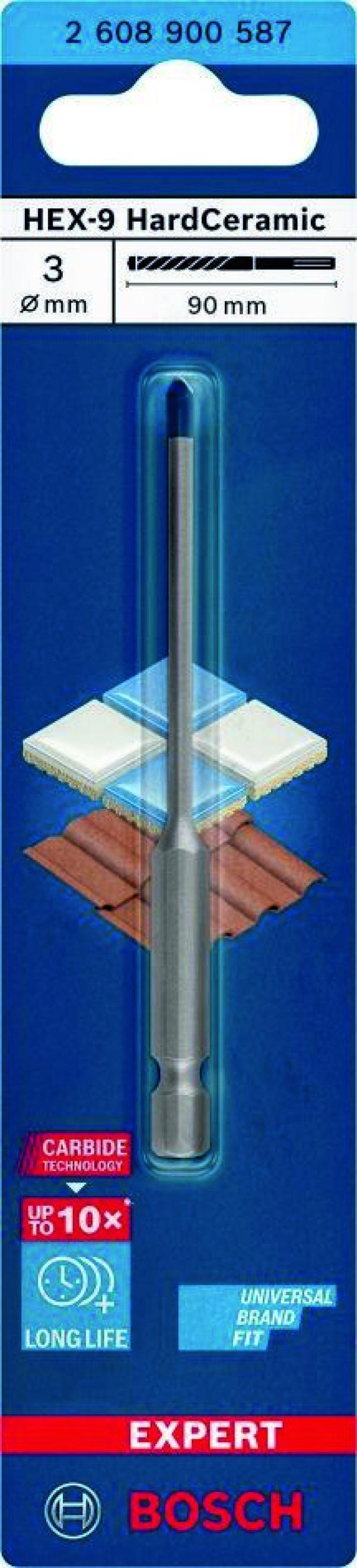 bosch punta per ceramica hex-9 hardceramic 3x90 bosch 2608900587 utensile professionale - foto 2