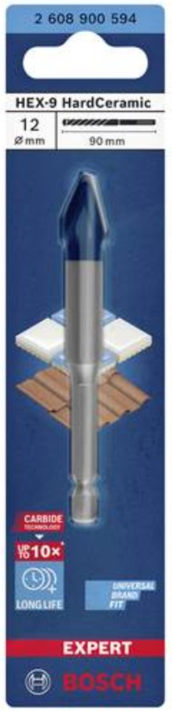 bosch bosh punta trapano ceramica hard tipologia hex 12x90 mm bosch 2608900594 - foto 2