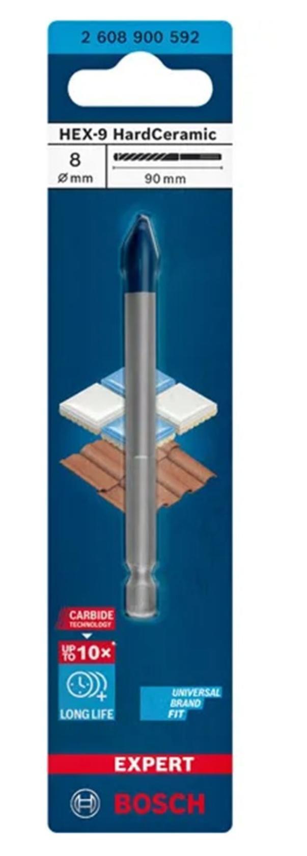bosch bosh punta trapano esagonale ceramica 8x90 bosch 2608900592 antiscivolo - foto 2