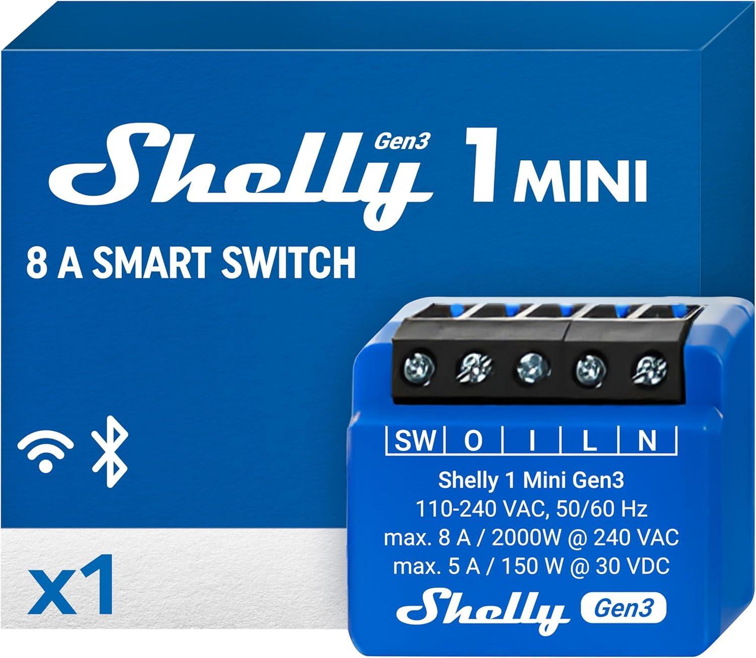 shelly smart shelly smart rele smart wifi bluetooth mini 8a contatto pulito shminig3 - foto 1