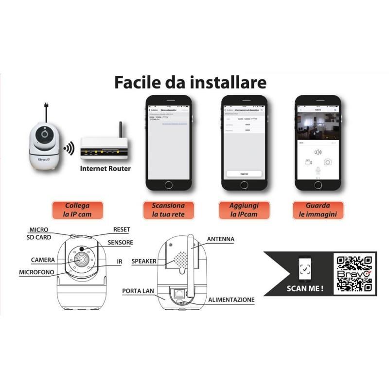 bravo bravo telecamera motorizzata wi-fi da interno 4mp bravo 92902917 - foto 3