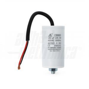 Condensatore polipropilene con cavo 20uf 450v cbb60g2000 utilizzo motori